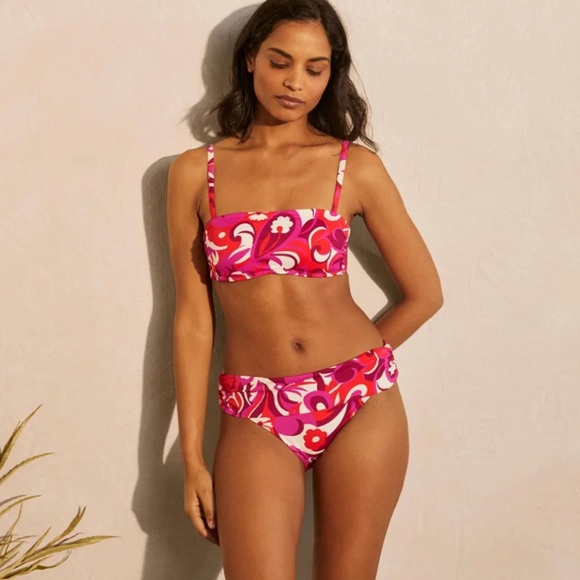Boden Other - NWT Boden 2-Piece Swimsuit Pink & Red Floral Size 12 Preppy Resortwear
